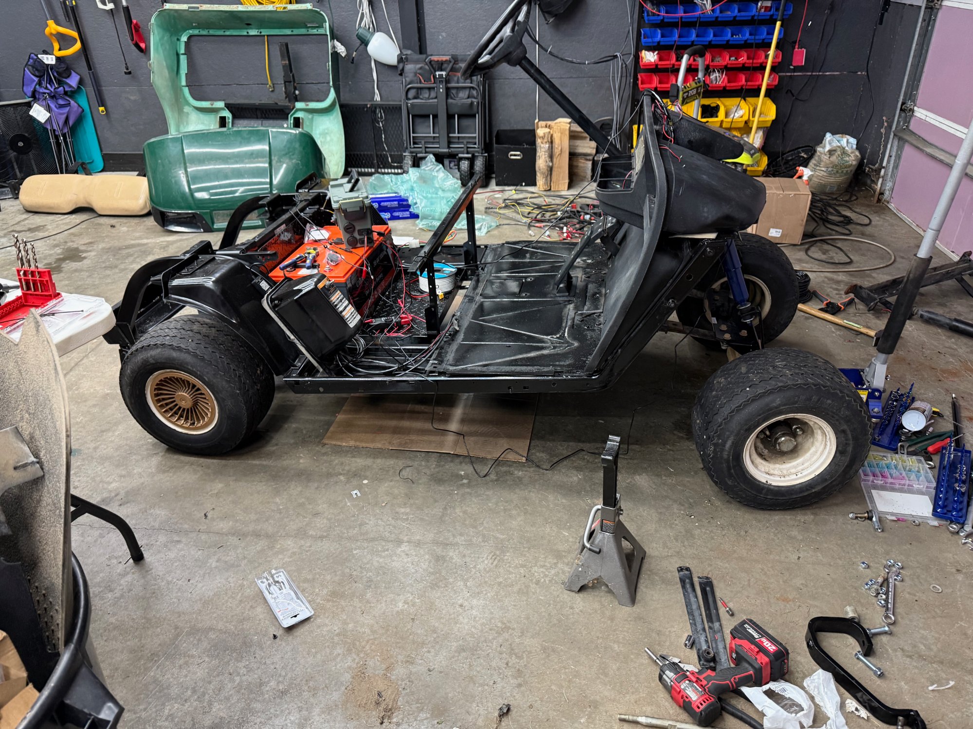 Stripped frame, electrical work starting